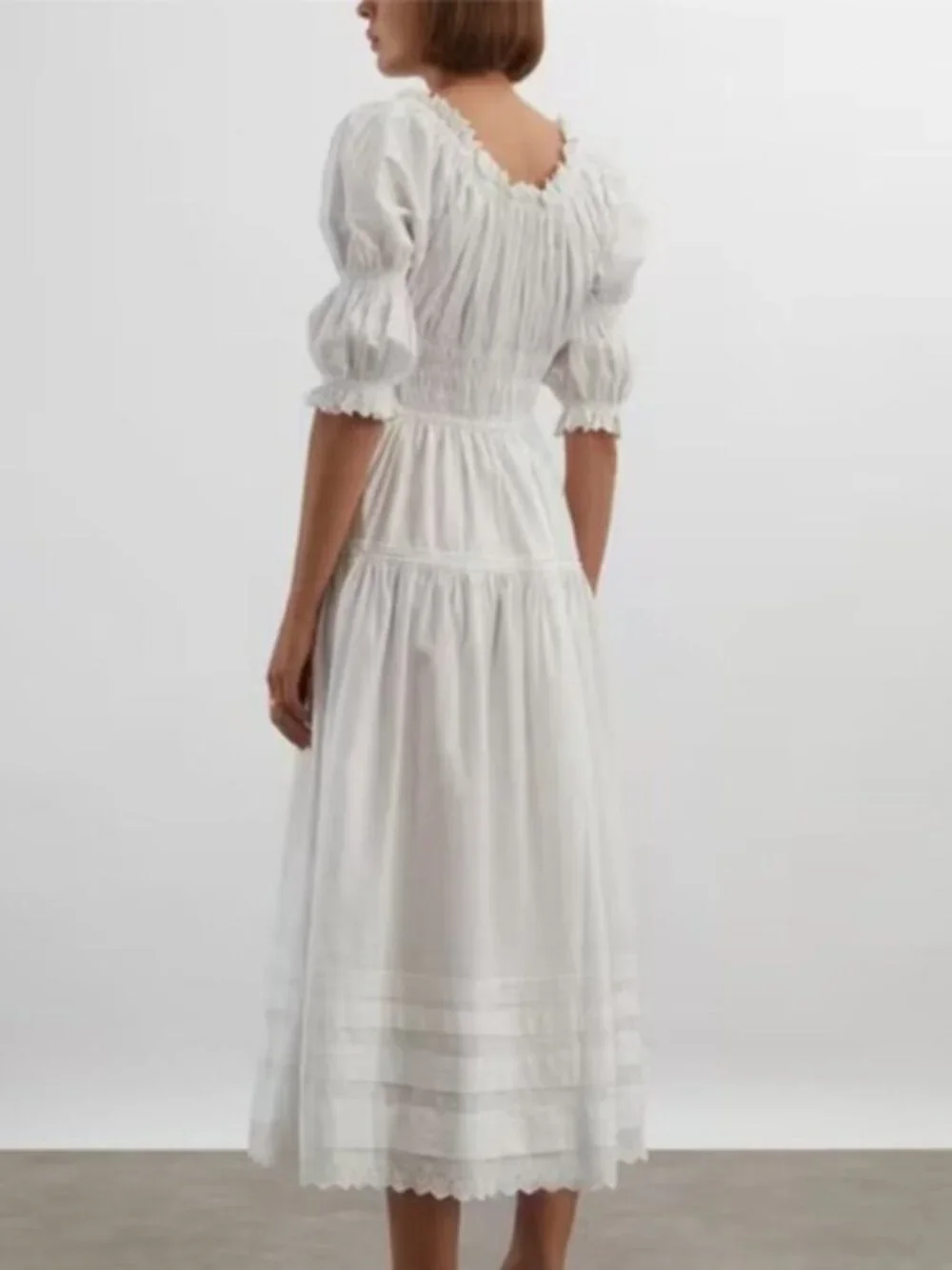 Doen Bardot Dress. White. Size L. New with Tags. - Picture 2 of 5